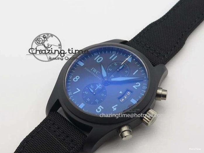MIROTIME 0404 Comfortable Pilot Chrono IW388003 Real Ceramic ZF 1:1 Best Edition On Black Nylon Strap A 7322